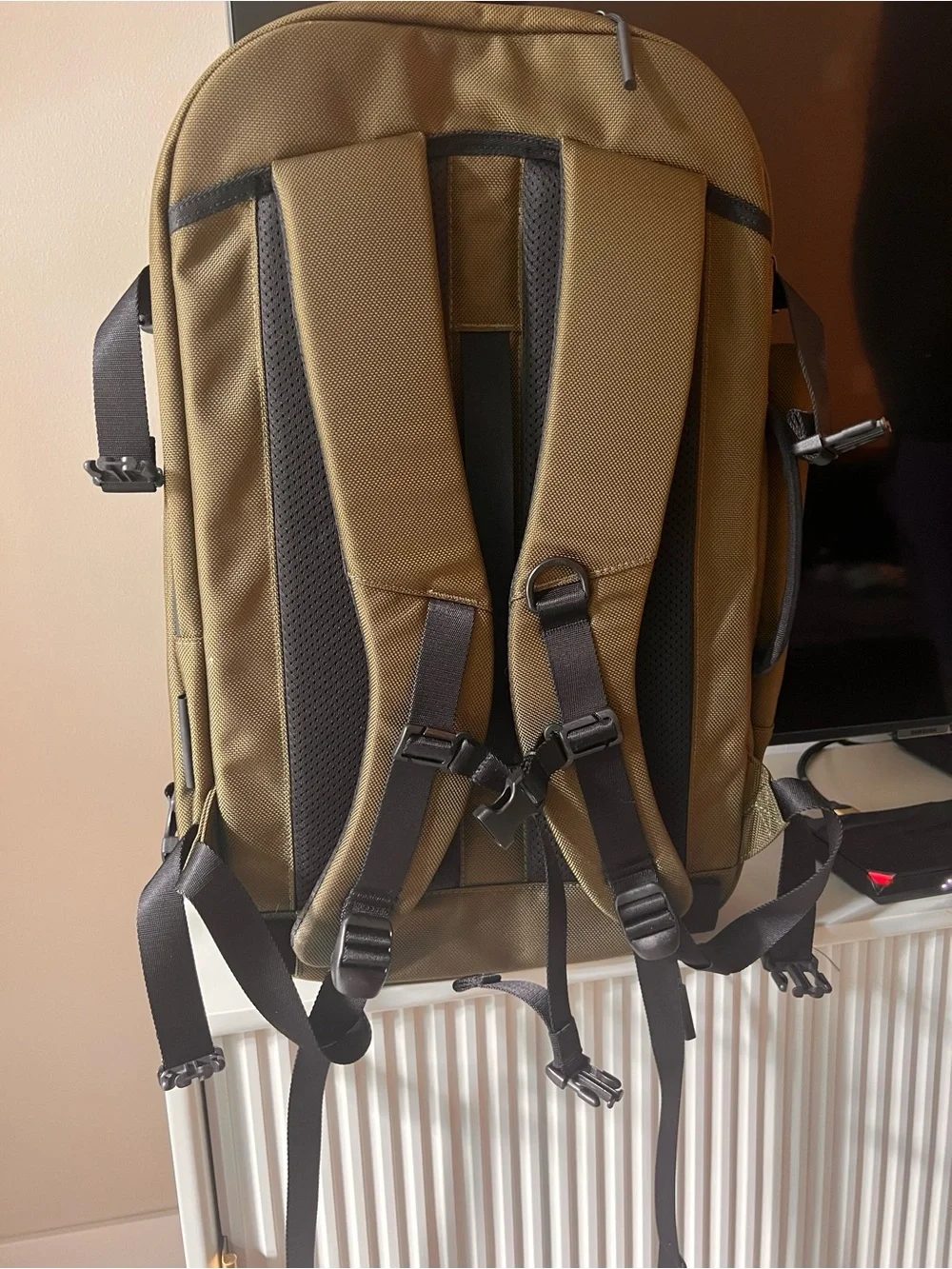 Aer Travel Pack 2 - Olive/Blaze Orange 33L Backpack (Huckberry Exclusive)